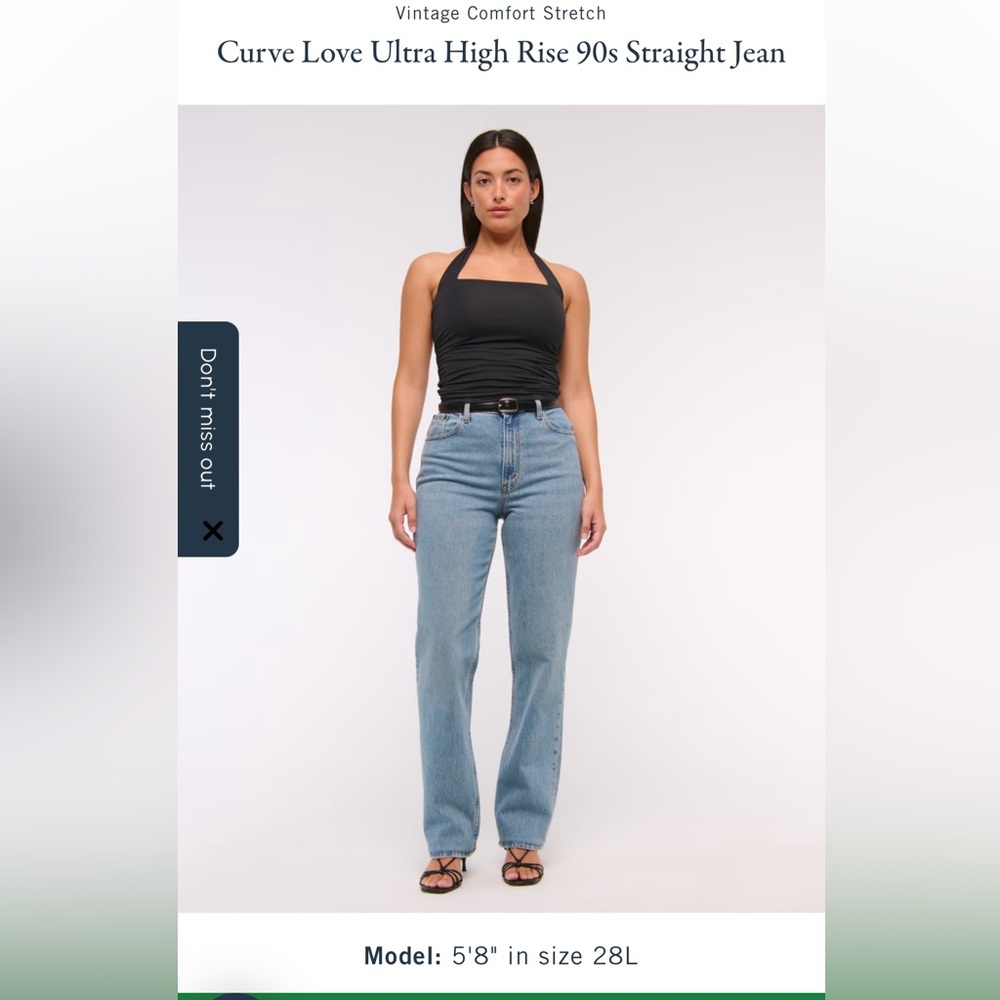 The 90s Straight Leg Ultra High Rise Curve Love Abercrombie and Fitch Jeans